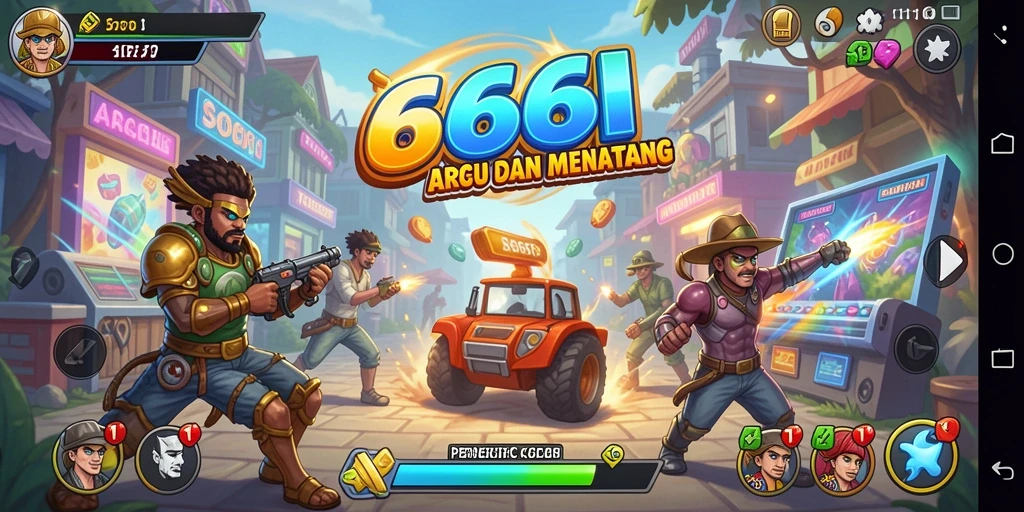 Tampilan gameplay seru 666I dengan aksi arcade yang cepat.