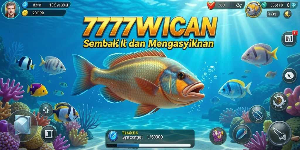 Tampilan gameplay Tembak Ikan di 7777W yang penuh aksi.