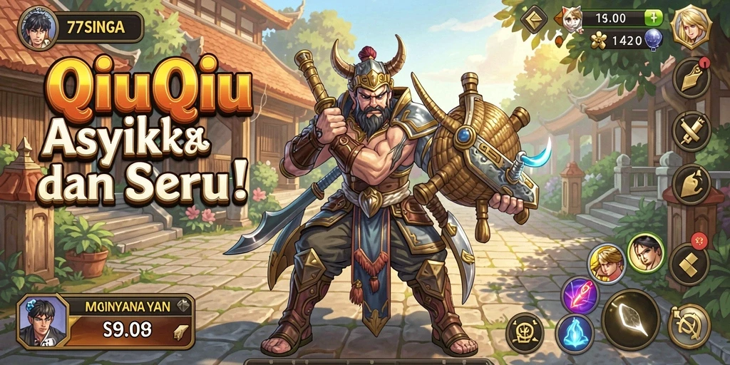 Tampilan gameplay menarik dari 77SINGA saat bermain QiuQiu.