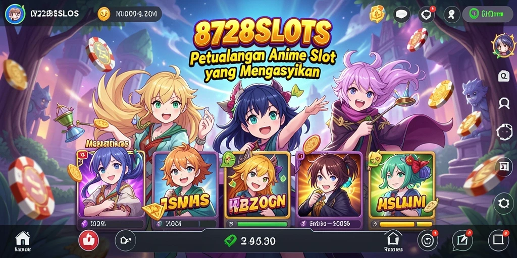 Gameplay 8728SLOTS yang menarik dengan tema Anime.