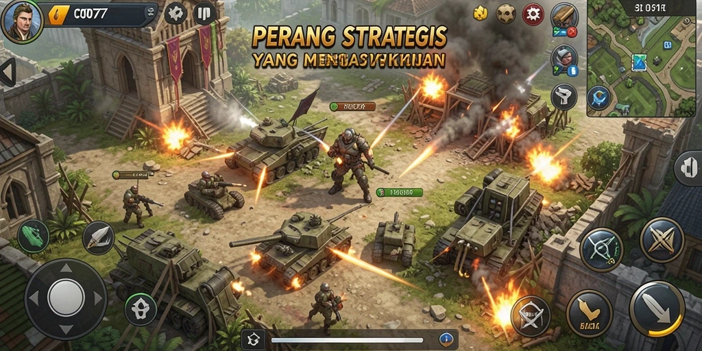 Tampilan gameplay menegangkan dalam C0077 dengan strategi yang mendalam.