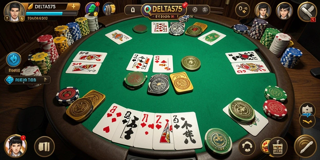 Tampilan gameplay DELTA575 yang seru dalam permainan QiuQiu.