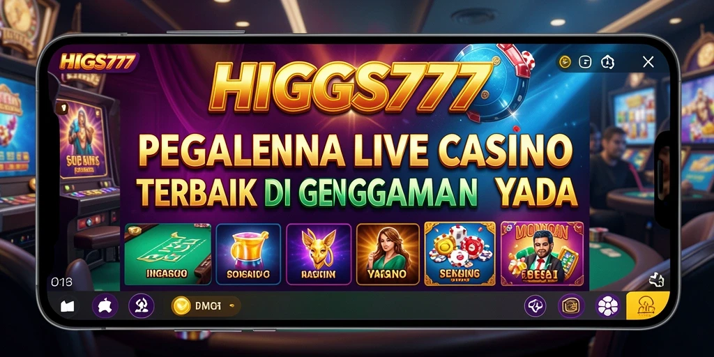 Screenshot gameplay HIGGS777 yang menampilkan suasana Live Casino.