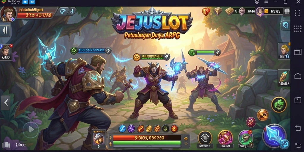 Gameplay seru JEJUSLOT dengan aksi penuh dan petualangan menantang.