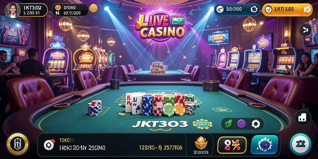 Gameplay JKT303 dengan dealer langsung yang menarik dan interaktif.