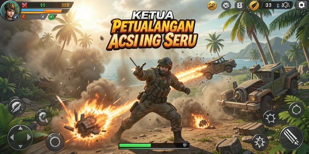 Gameplay KETUA yang menegangkan dan penuh aksi.