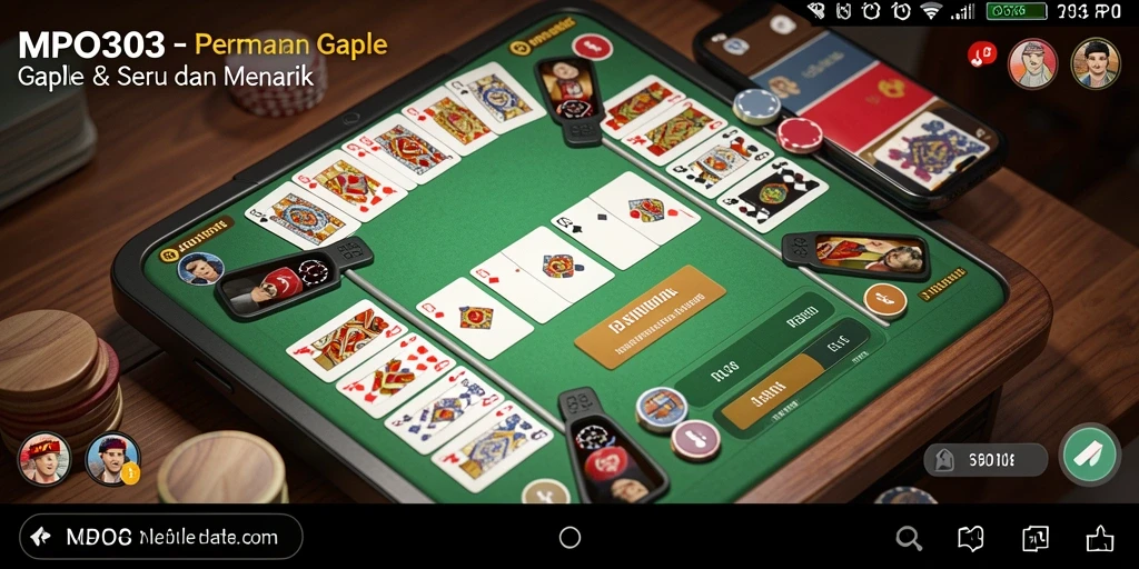 Tampilan gameplay seru dalam permainan Gaple MPO303 yang menarik.