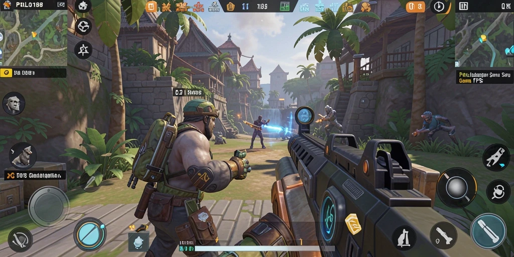 Screenshot gameplay seru dari POLO188 menunjukkan aksi tembak-menembak yang mendebarkan.