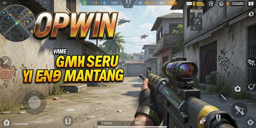 Tampilkan aksi gameplay mendebarkan dalam <strong>POPWIN</strong>, game FPS penuh tantangan.