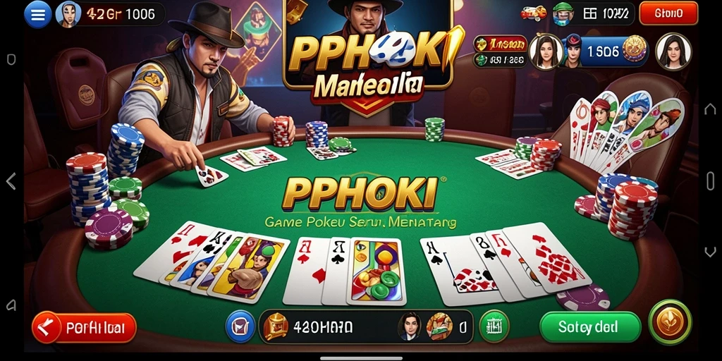Tampilan gameplay poker yang seru dan menantang di PPHOKI.