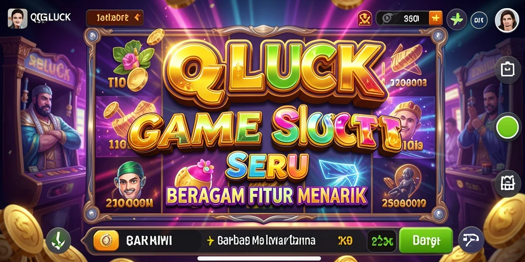 Tampilan gameplay Slot QGLUCK yang menarik dan penuh warna.