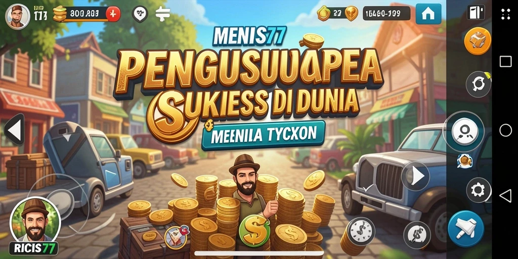 Screenshot RICIS77 menampilkan gameplay seru dalam manajemen bisnis Tycoon.