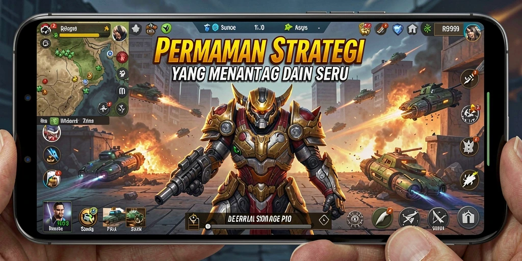 Tampilan elok gameplay strategi di RR999.