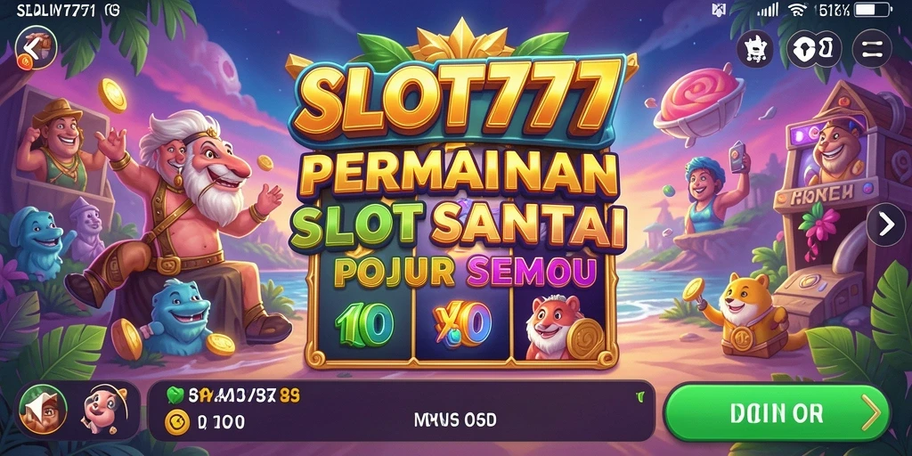 Tampilan menarik dari gameplay SLOT777 dengan berbagai tema slot.