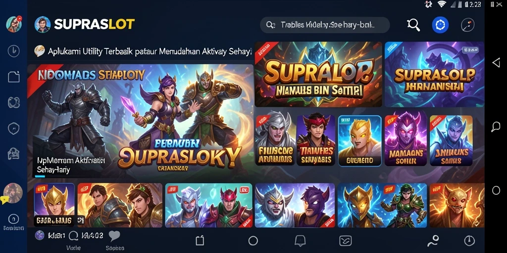 Tampilan antarmuka pengguna SUPRASLOT yang menarik dan fungsional.