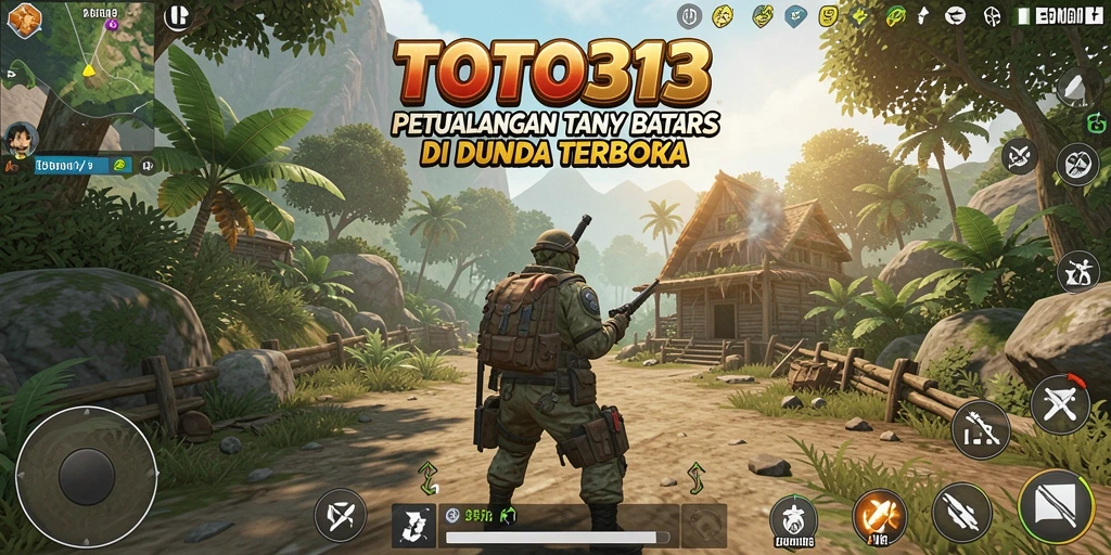 Screenshot gameplay TOTO313 menampilkan eksplorasi dunia terbuka yang luas.